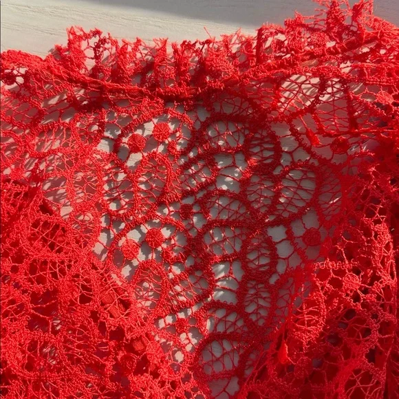 Alice McCall Back To You Red Lace Mini Dress  Size 4  Bell Sleeves